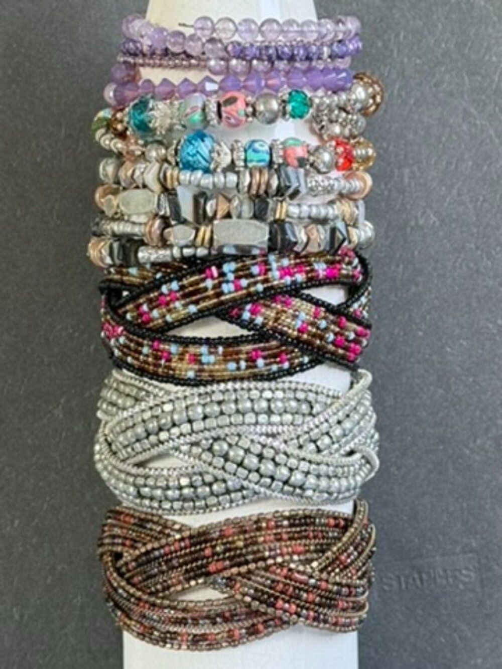 LOT of 6 ARTISAN Beaded Mixed Metal Wrap Bracelets Bohemian WEAR, SHARE & RESELL